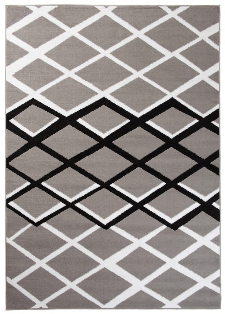 Tappeto Dream Nero Grigio Geometrico Soggiorno Salotto Pelo Corto