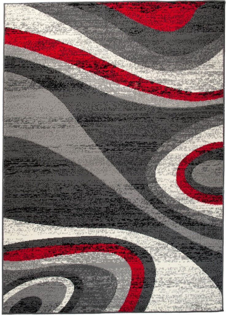 Tappeto Dream Grigio Scuro Rosso Onde