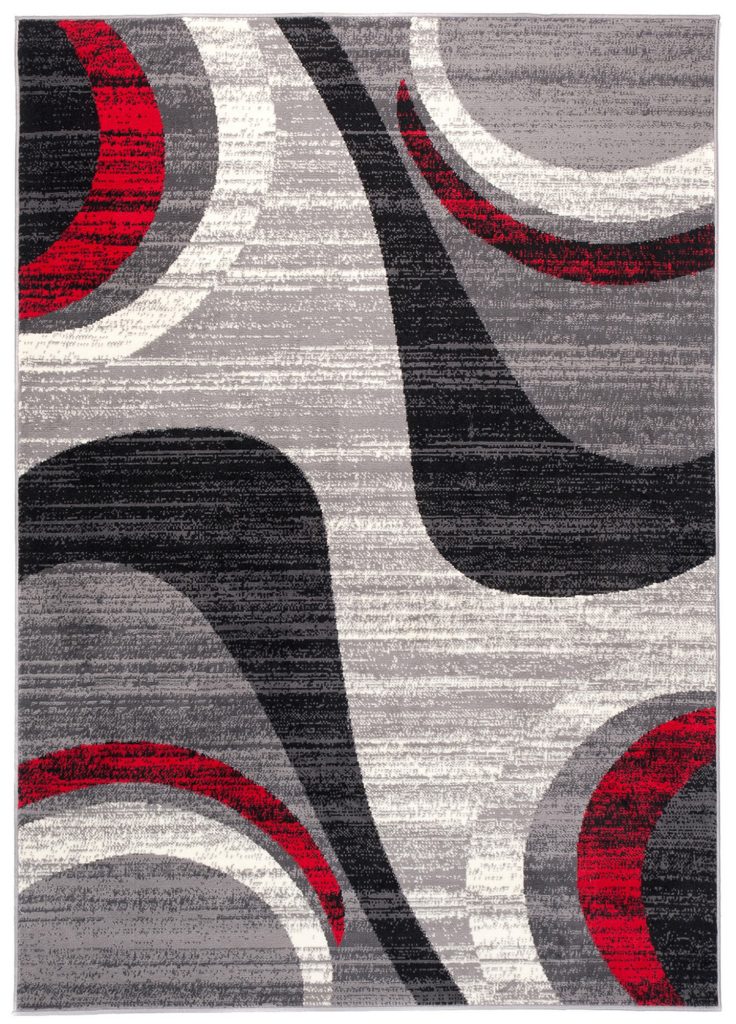 Tappeto Dream Grigio Chiaro Rosso Onde
