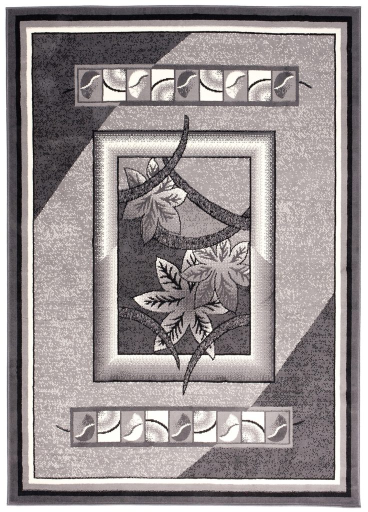 Tappeto Dream Grigio Geometrico Fiori Cornice