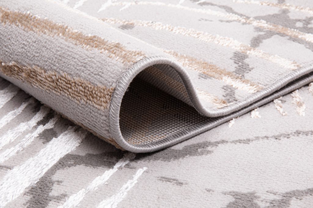 Tappeto Crystal Marrone Grigio Scuro Foglie Effetto 3D
