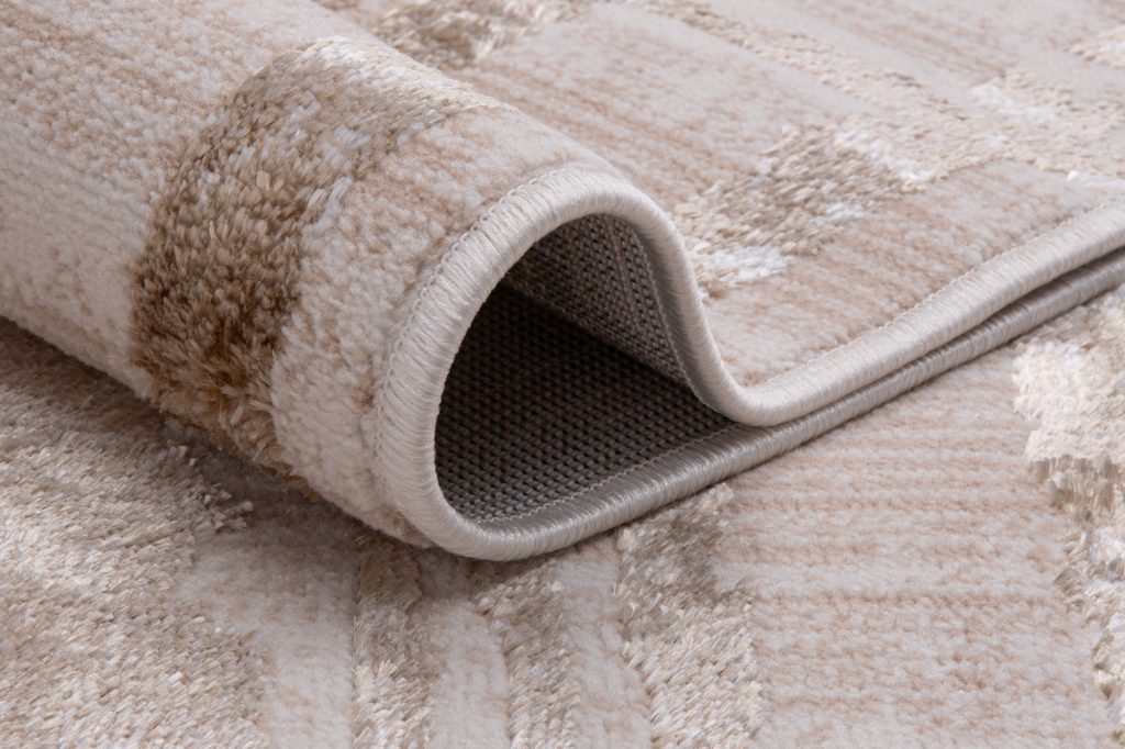 Tappeto Crystal Beige Marrone Righe Astratto Effetto 3D