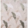 Tappeto Crystal Verde Marrone Beige Foglie Effetto 3D