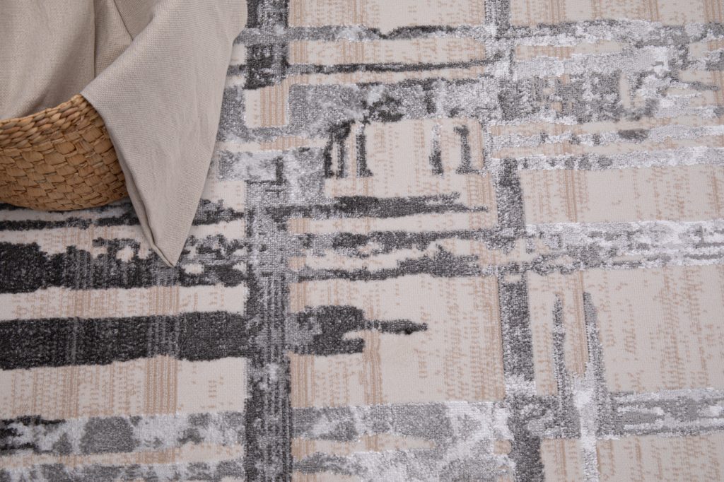 Tappeto Crystal Grigio Chiaro Righe Astratto Effetto 3D