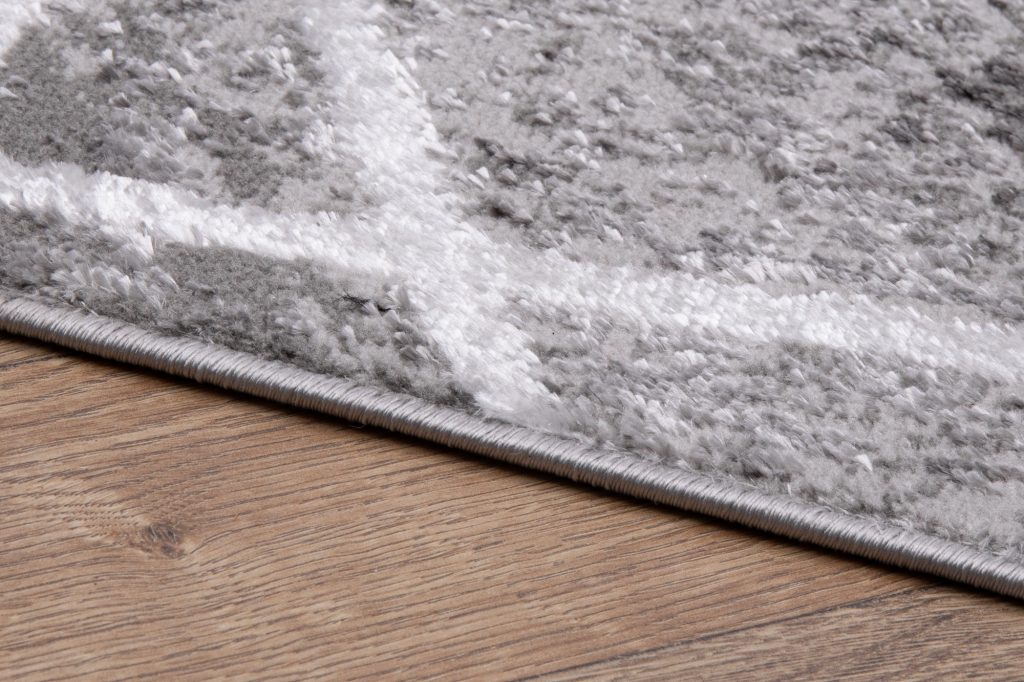 Tappeto Crystal Grigio Bianco Geometrico Linee Effetto 3D