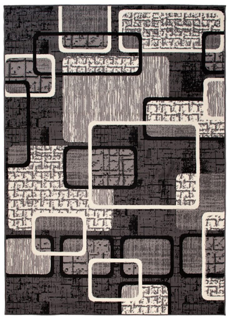 Tappeto Dream Grigio Nero Geometrico Rettangoli