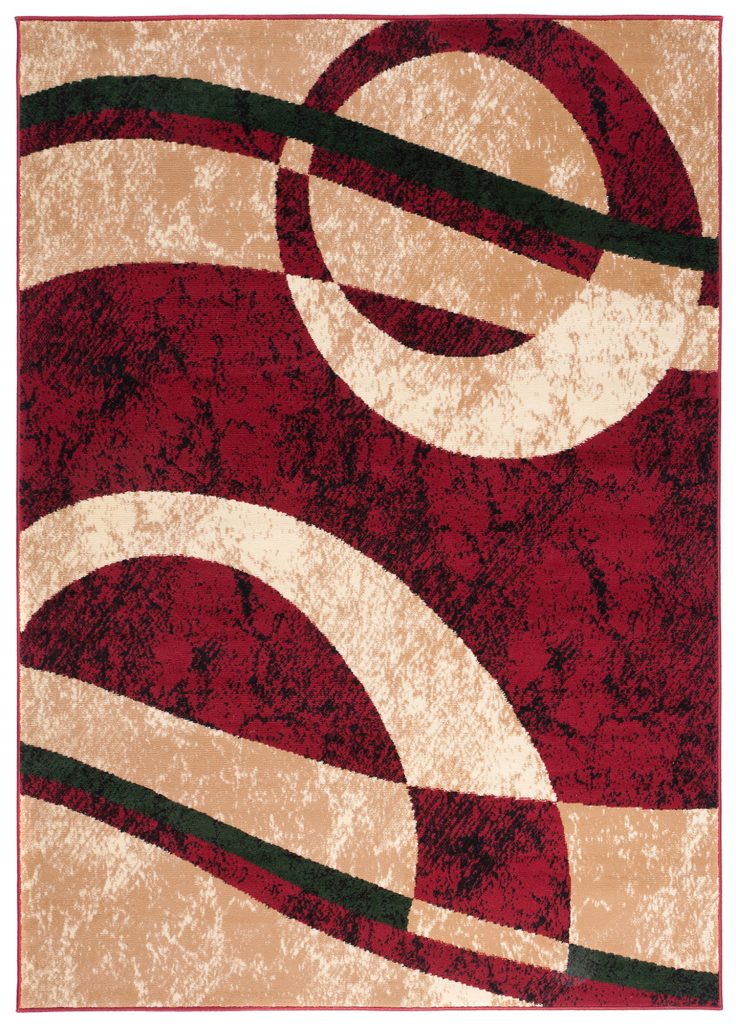 Tappeto Dream Rosso Crema Verde Cerchi