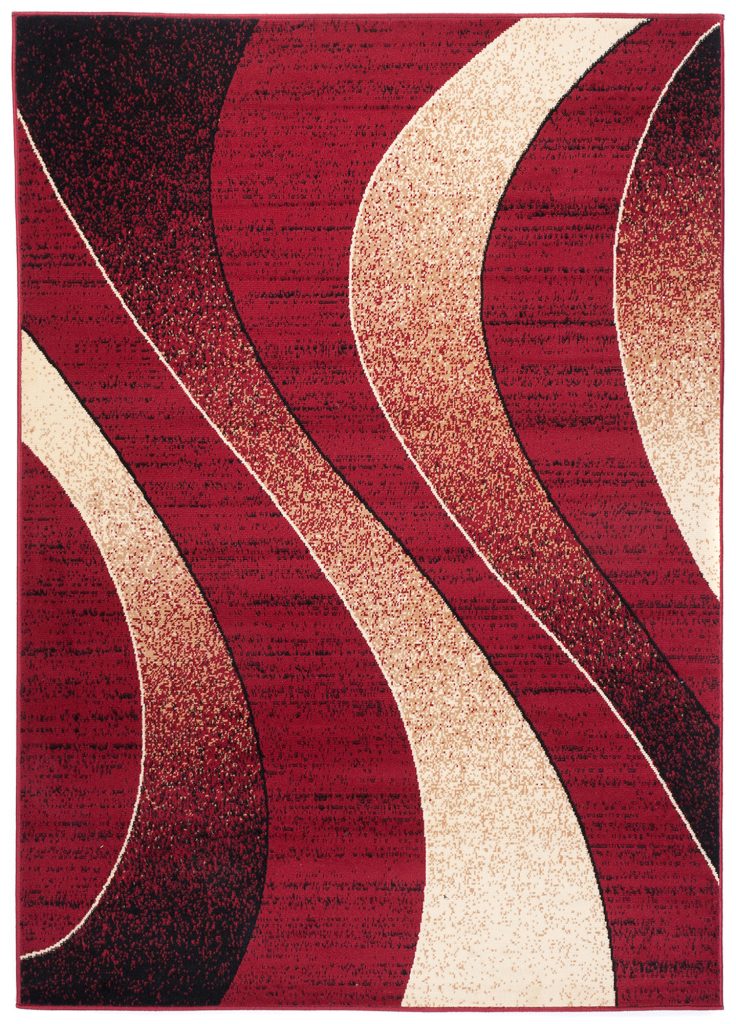 Tappeto Dream Moderno Rosso Onde Beige