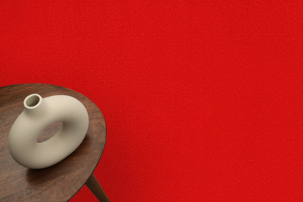 Tappeto Mono Rotondo Interno Esterno Rosso