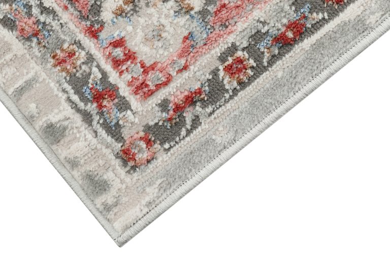 Tappeto Retro Rame Grigio Ornamenti Vintage