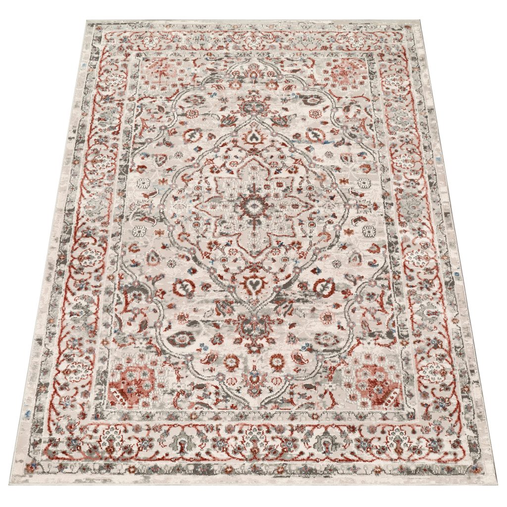 Tappeto Retro Rame Grigio Orientale Vintage
