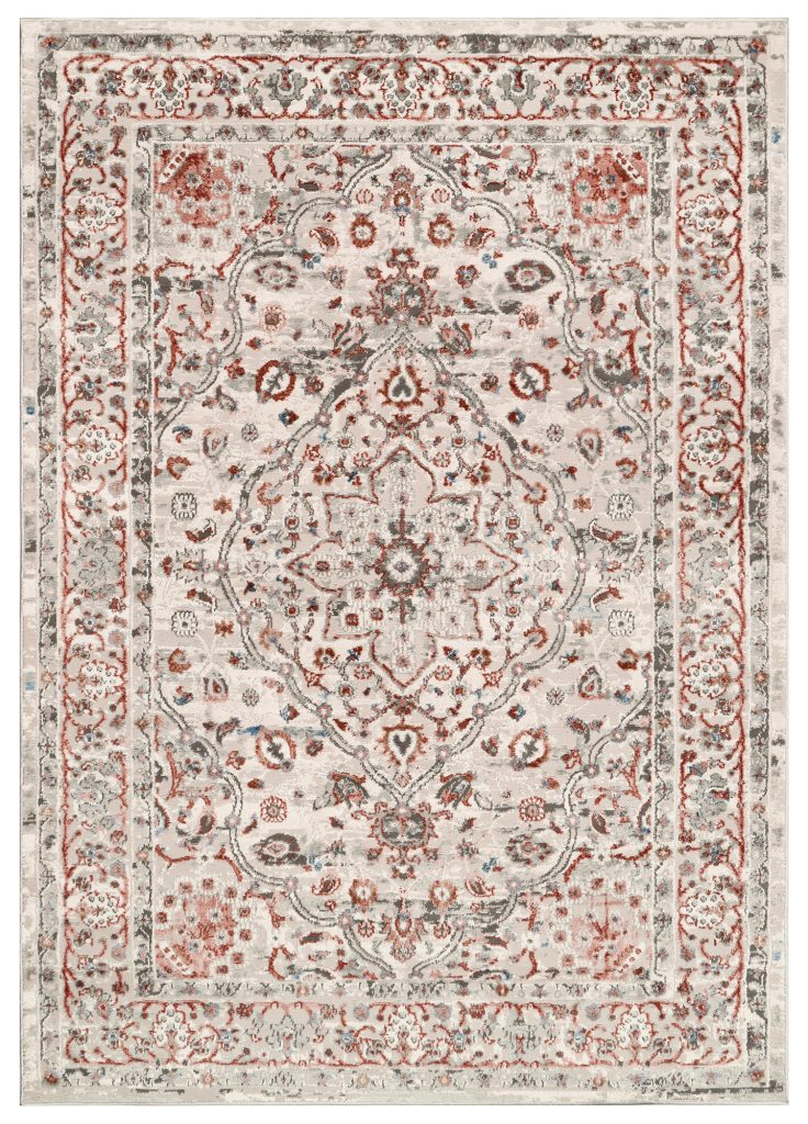Tappeto Retro Rame Grigio Orientale Vintage