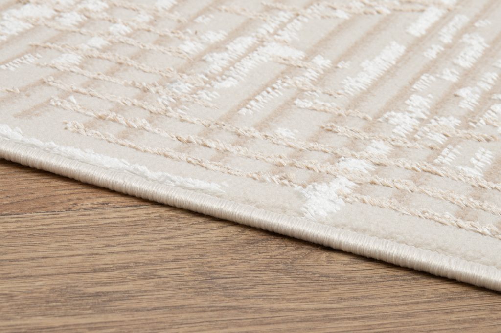Tappeto Crystal Marrone Beige Vintage Rombi Effetto 3D