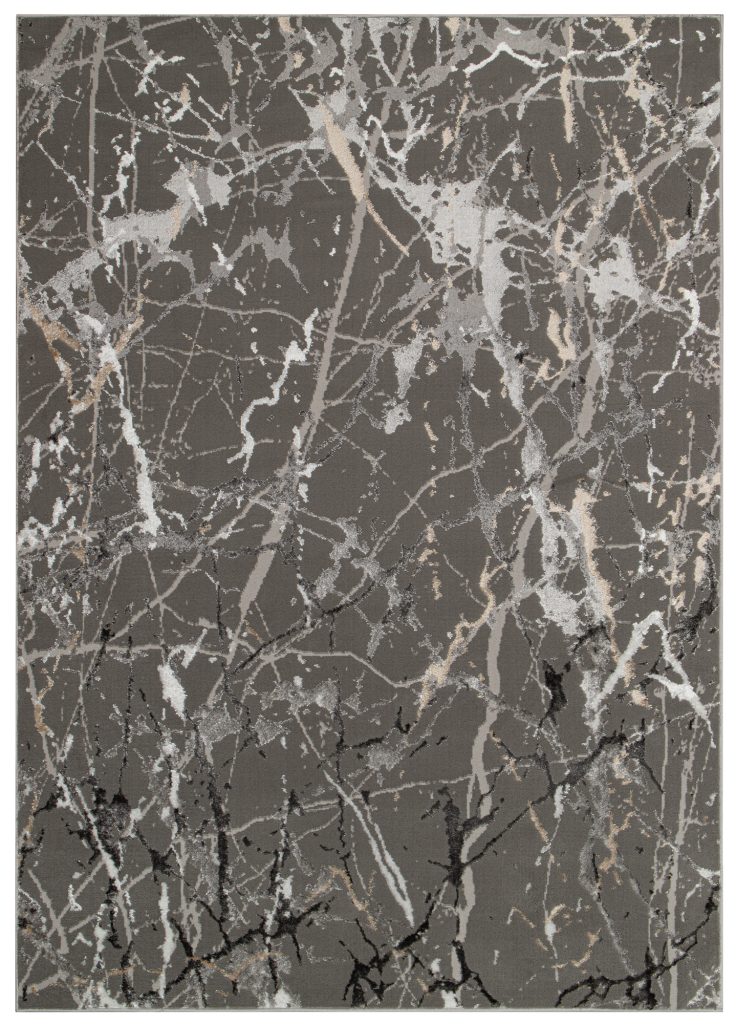 Tappeto Crystal Grigio Scuro Astratto Marmo Effetto 3D