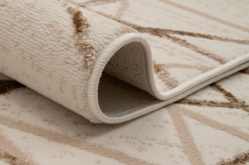 Tappeto Crystal Beige Marrone Astratto Linee Effetto 3D