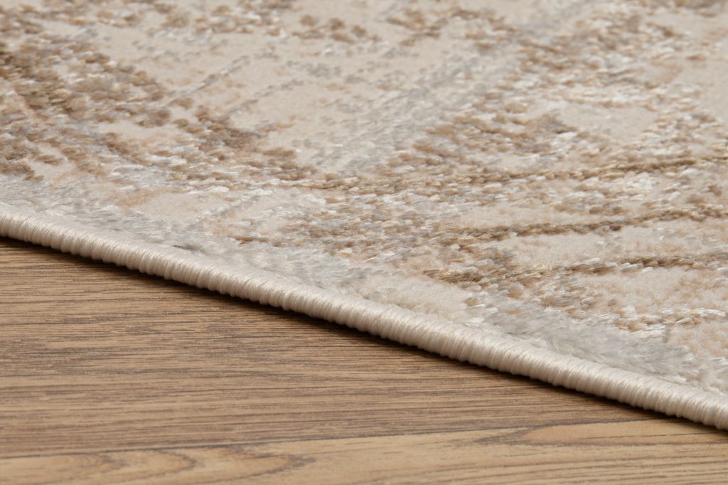 Tappeto Crystal Crema Marrone Sfumature Linee Effetto 3D
