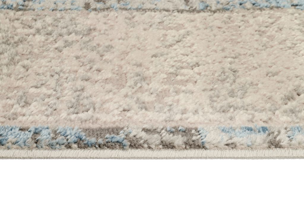 Tappeto Retro Grigio Rame Blu Telaio Moderno