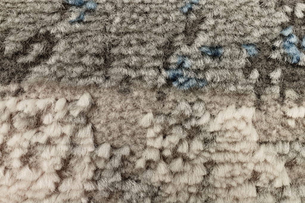 Tappeto Retro Grigio Rame Blu Telaio Moderno