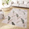 Tappeto Crystal Verde Marrone Beige Foglie Effetto 3D