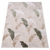 Tappeto Crystal Verde Marrone Beige Foglie Effetto 3D