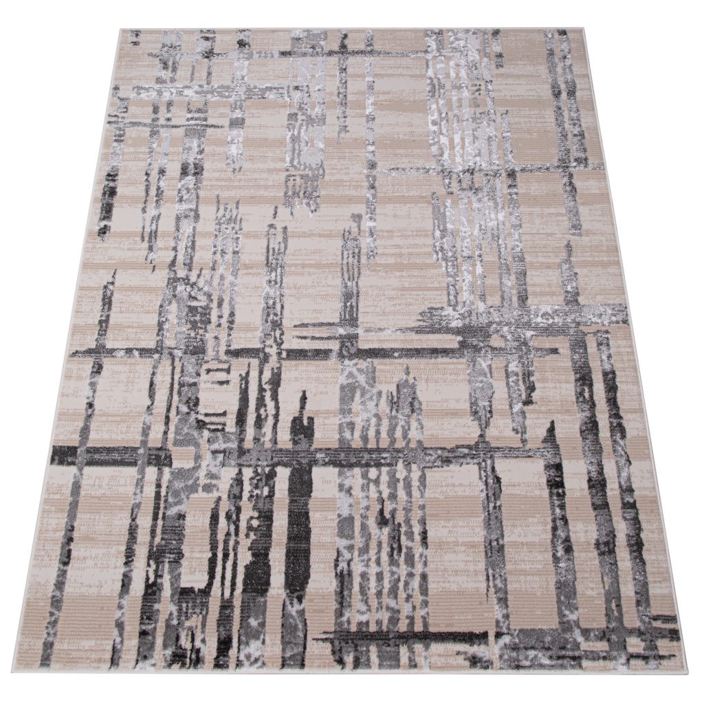 Tappeto Crystal Grigio Chiaro Righe Astratto Effetto 3D