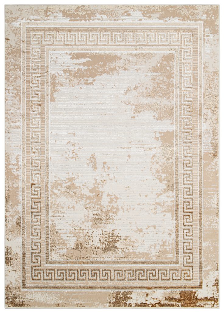 Tappeto Ares Marrone Cornice Sfumature Vintage