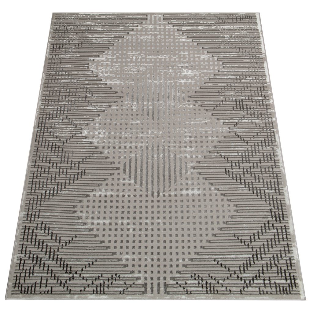 Tappeto Crystal Grigio Chiaro Vintage Rombi Effetto 3D