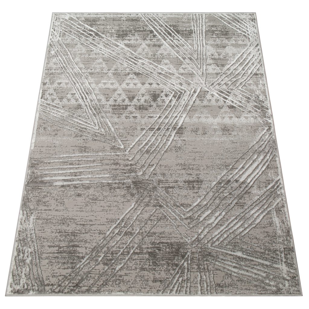 Tappeto Crystal Grigio Chiaro Sfumature Linee Effetto 3D