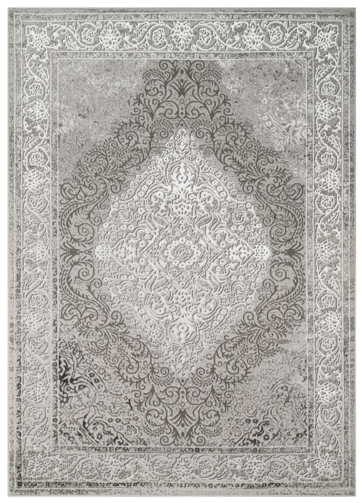 Tappeto Ares Grigio Vintage Medaglione