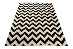 Tappeto Dream Nero Crema Geometrico Zig zag