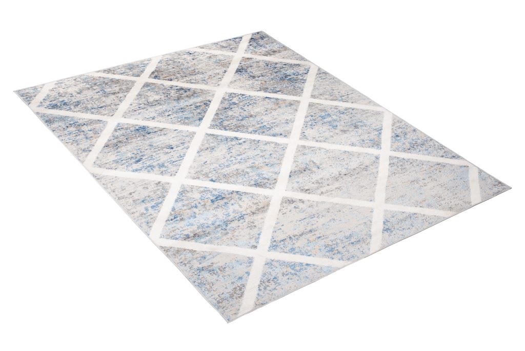 Tappeto Valley Grigio Blu Geometrico a Scacchiera