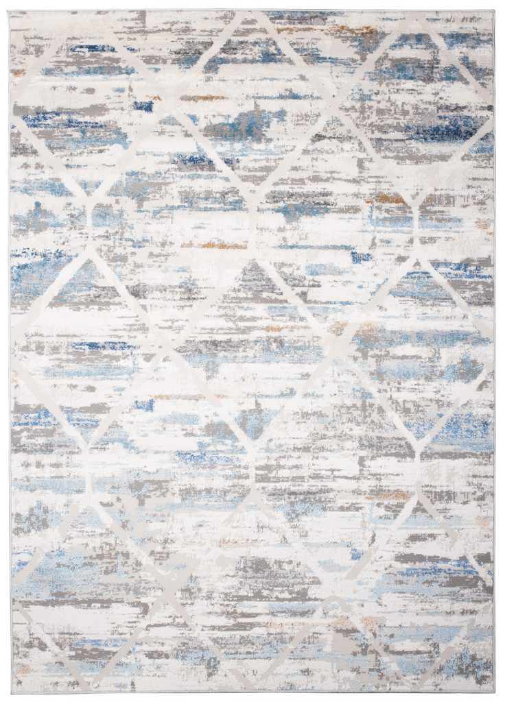 Tappeto Valley Grigio Blu Geometrico Sfumature