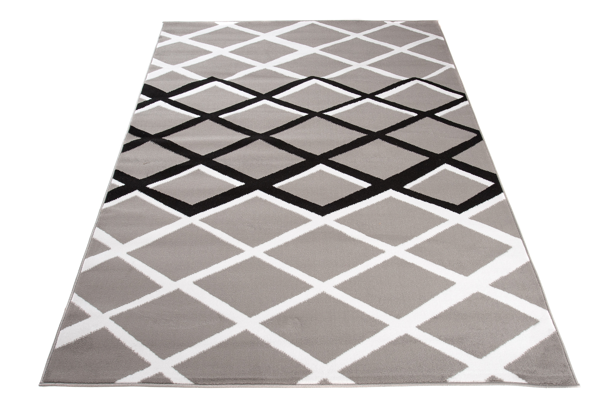 Tappeto Dream Nero Grigio Geometrico Soggiorno Salotto Pelo Corto