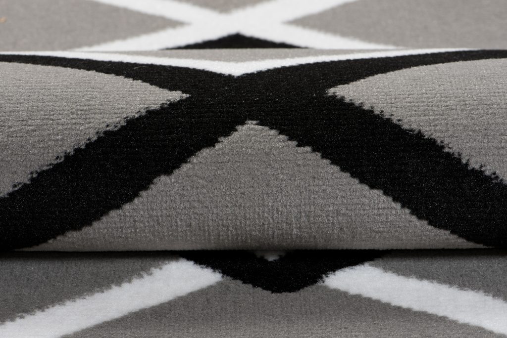 Tappeto Dream Nero Grigio Geometrico Soggiorno Salotto Pelo Corto