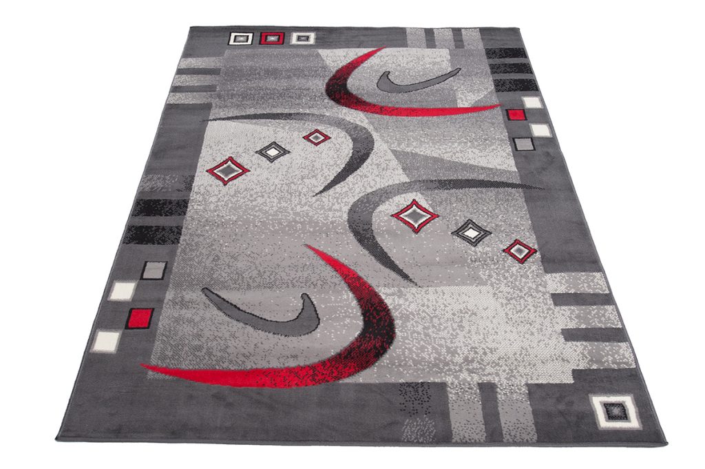 Tappeto Dream Moderno Grigio Rosso MezzaLuna