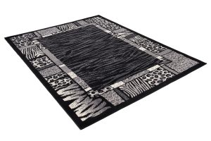 Tappeto Dream Moderno Nero Grigio Stampa Animali