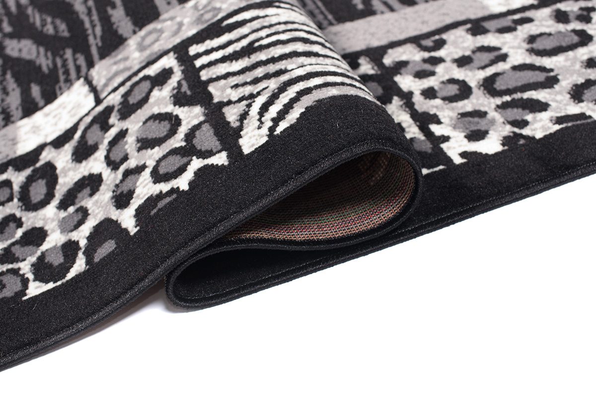 Tappeto Dream Moderno Nero Grigio Stampa Animali