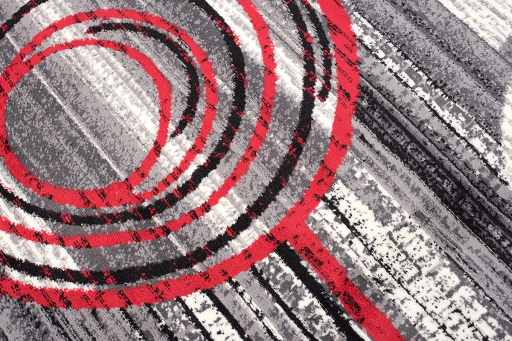 Tappeto Dream Grigio Rosso Astratto Cerchi