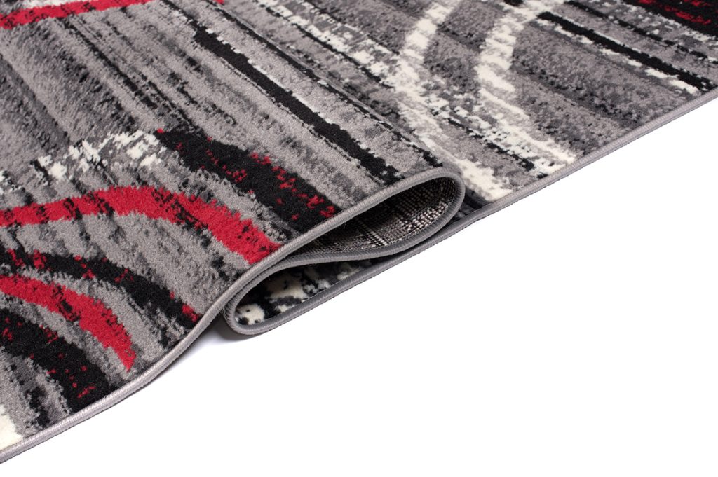 Tappeto Dream Grigio Rosso Astratto Cerchi
