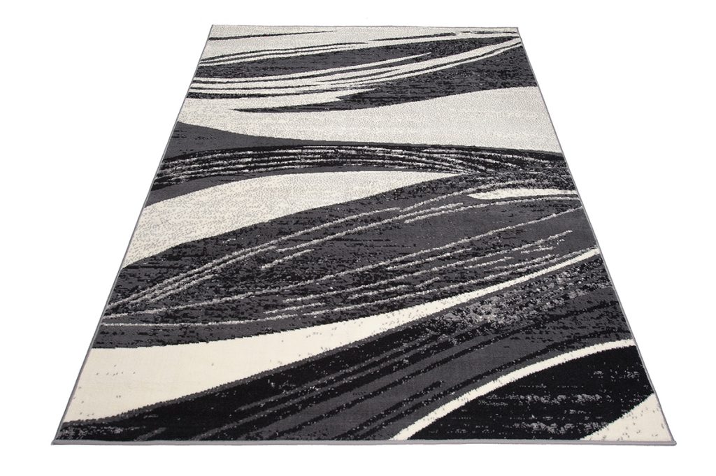 Tappeto Dream Moderno Marrone Grigio Scuro Astratto Onde A Pelo Corto