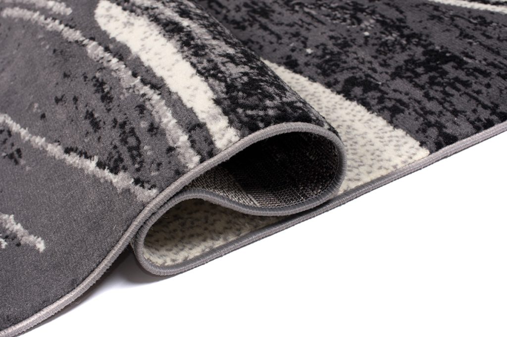 Tappeto Dream Moderno Marrone Grigio Scuro Astratto Onde A Pelo Corto