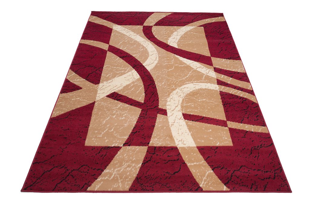 Tappeto Dream Rosso Crema Cornice Linee