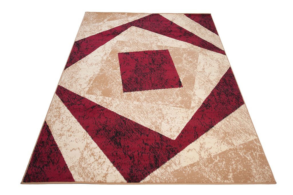 Tappeto Dream Geometrico Crema Rosso Quadrati