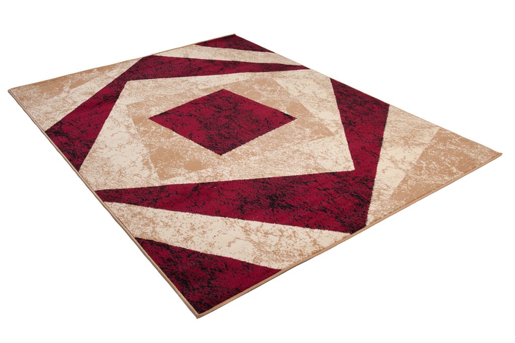 Tappeto Dream Geometrico Crema Rosso Quadrati