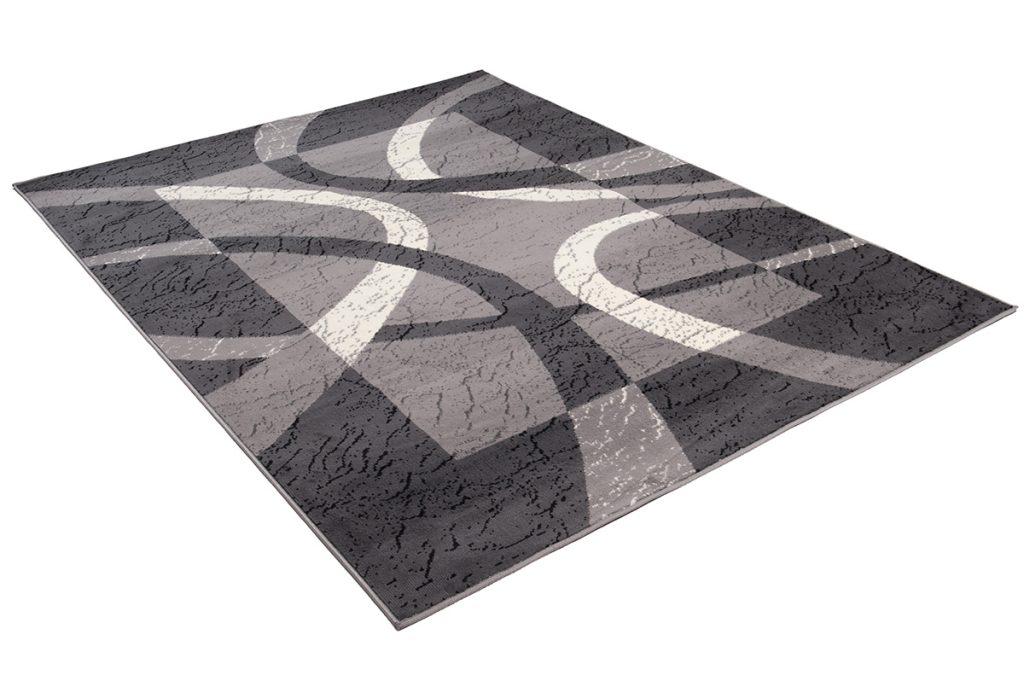 Tappeto Dream Grigio Bianco Cornice Cerchi