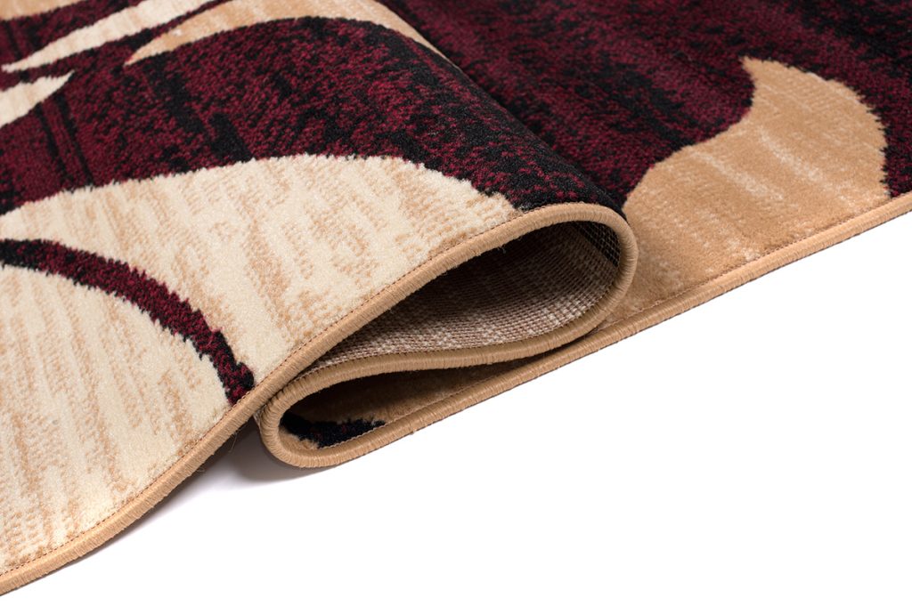 Tappeto Dream Bordeaux Crema Ornamenti Foglie