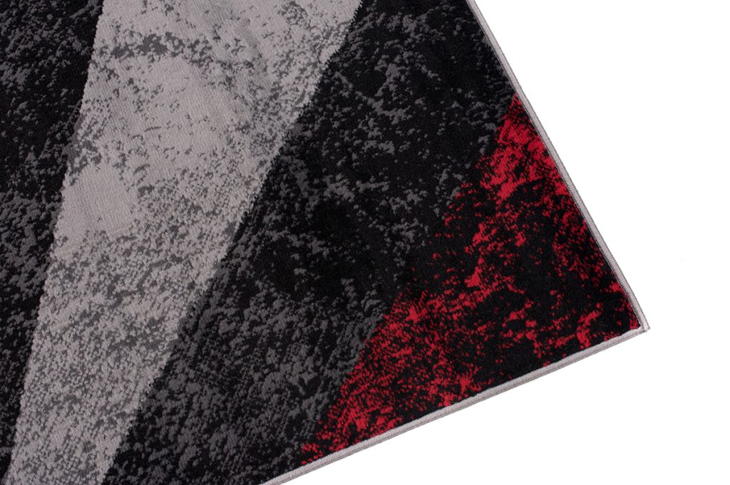 Tappeto Dream Geometrico Grigio Rosso Quadrati