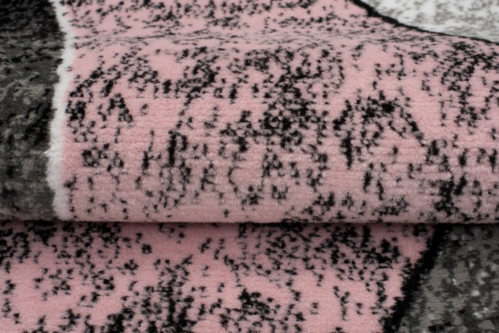 Tappeto Dream Moderno Grigio Onde Rosa
