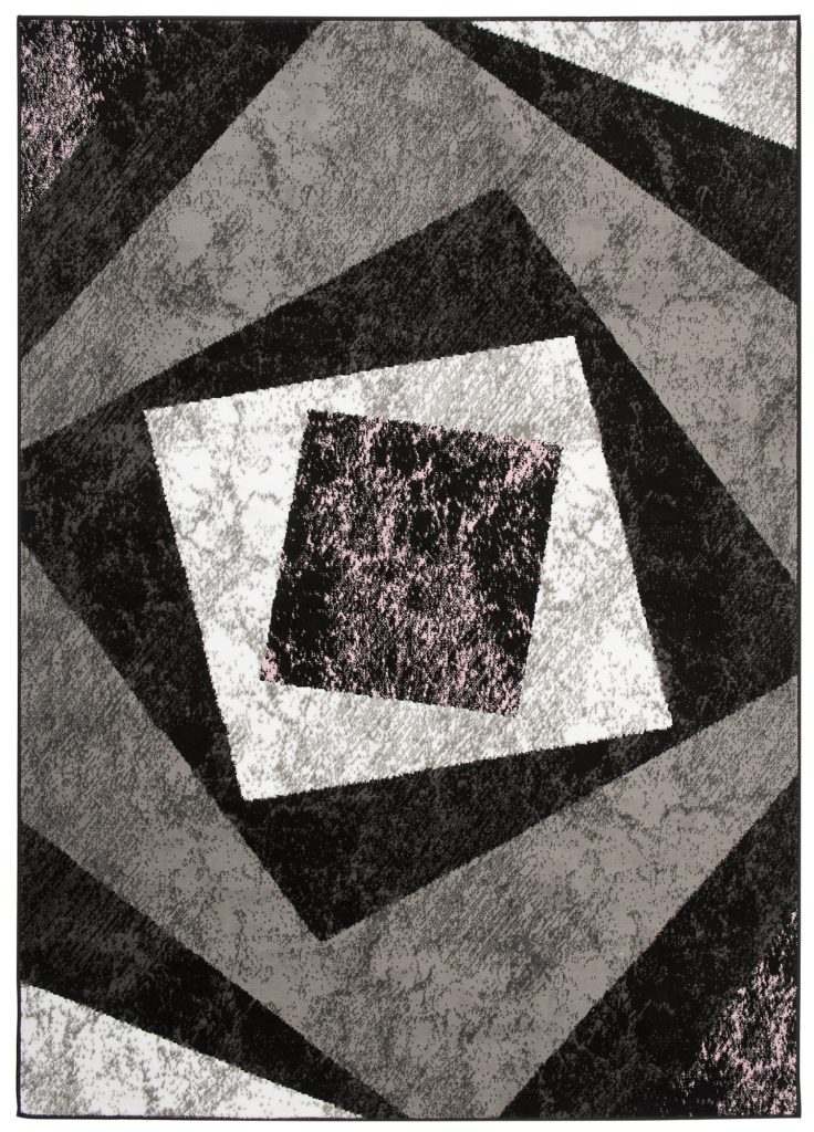 Tappeto Dream Geometrico Grigio Rosa Quadrati