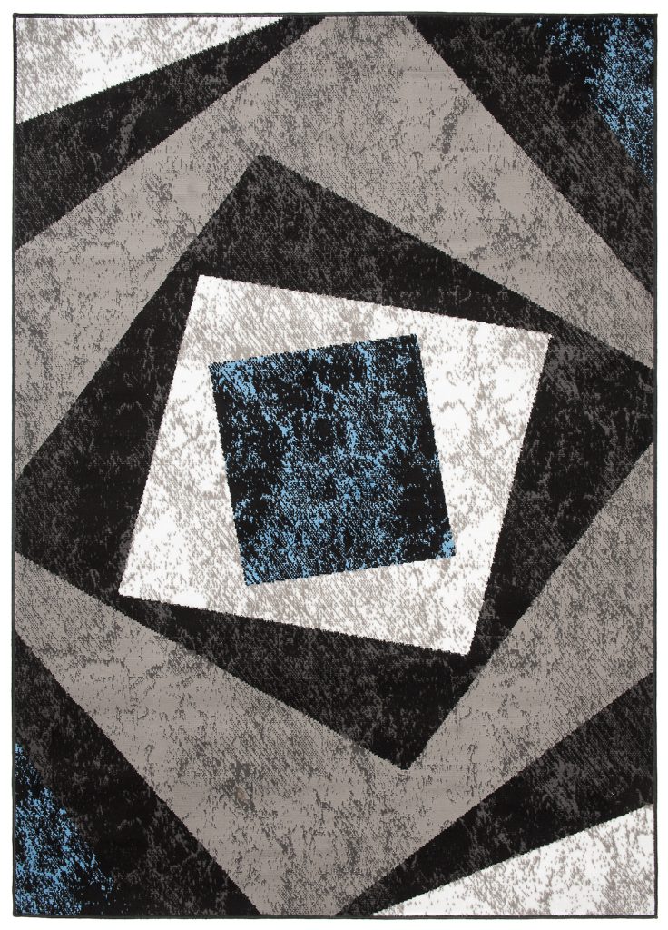 Tappeto Dream Geometrico Grigio Blu Quadrati